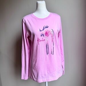 Women’s‎ Alaska TShirt 100% Cotton Pink Moose Design Size Medium Collectable